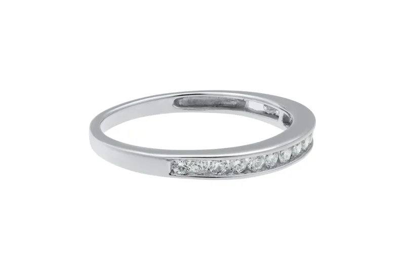 14ct White Gold Diamond Half Eternity Ring 0.34ct