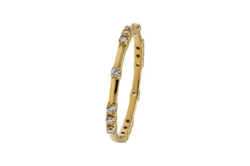 14ct Yellow Gold Cubic Zirconia Eternity Ring Size P