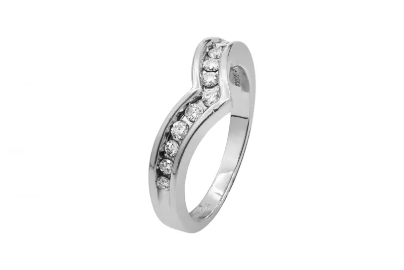 9ct White Gold Diamond Wedding Band 0.35ct