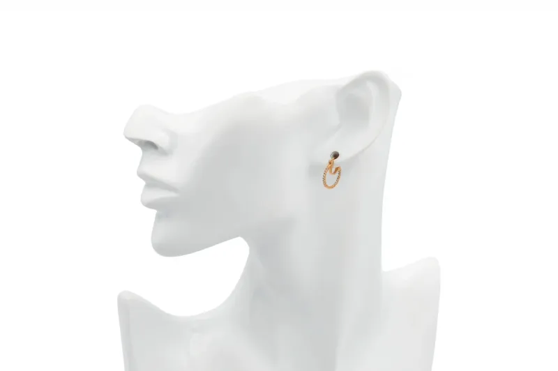 18ct Rose Gold Double Row Diamond Hoop Earrings