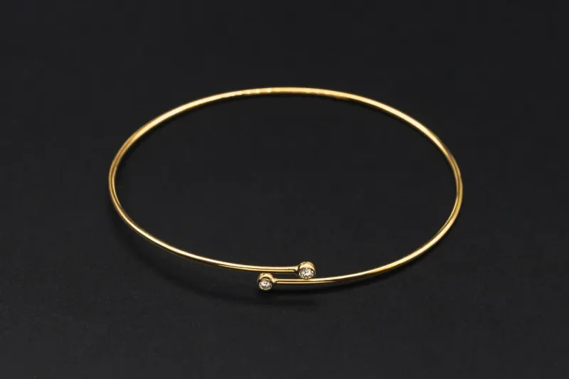 Tiffany & Co Elsa Peretti Diamond Hoop Single-Row Bangle 0.10ct