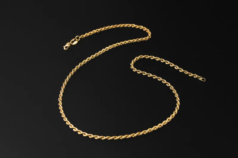 18ct Yellow Gold Rope Chain 18" 4g