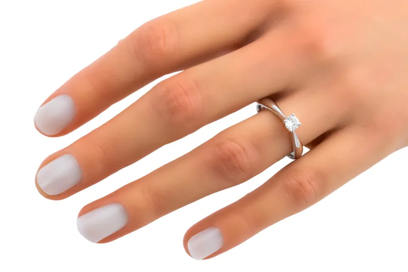 18ct White Gold Diamond Solitaire Engagement Ring 0.29ct