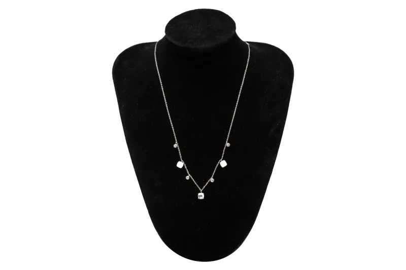 14ct White Gold Diamond Drop Necklace 0.40ct