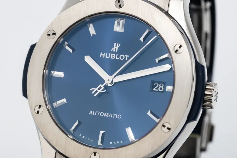Hublot Classic Fusion 45mm Blue Rubber Bracelet 511.NX.7170.LR 2017
