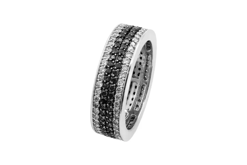 14ct White Gold Diamond Eternity Ring 2.00ct G/Black VS