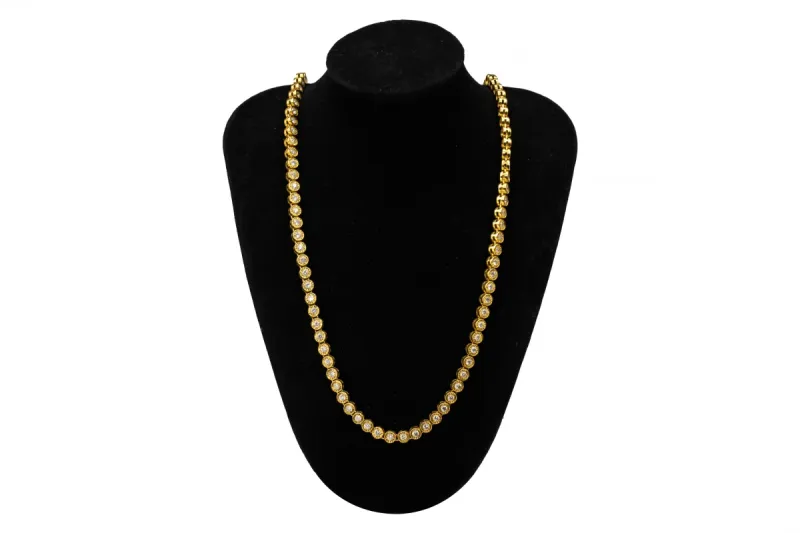 9ct Yellow Gold Diamond Tennis Necklace 13.30ct