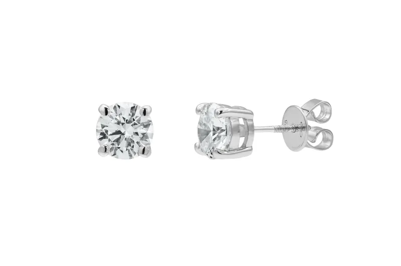 9ct White Gold Lab Grown Brilliant Cut Diamond Stud Earrings 2.23ct