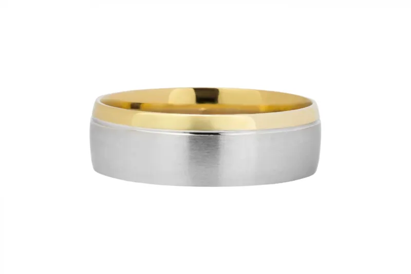 9ct White & Yellow Gold Two-Tone Wedding Ring 5.6g
