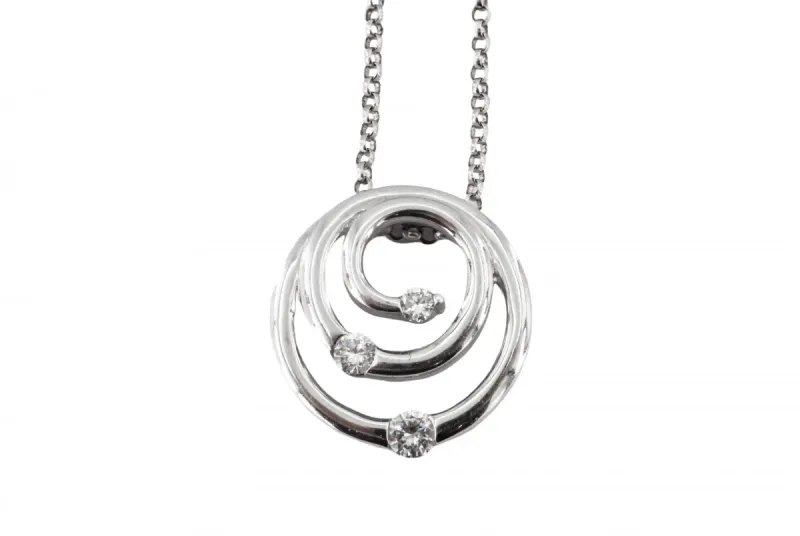 18ct White Gold Diamond Set Necklace 0.43ct