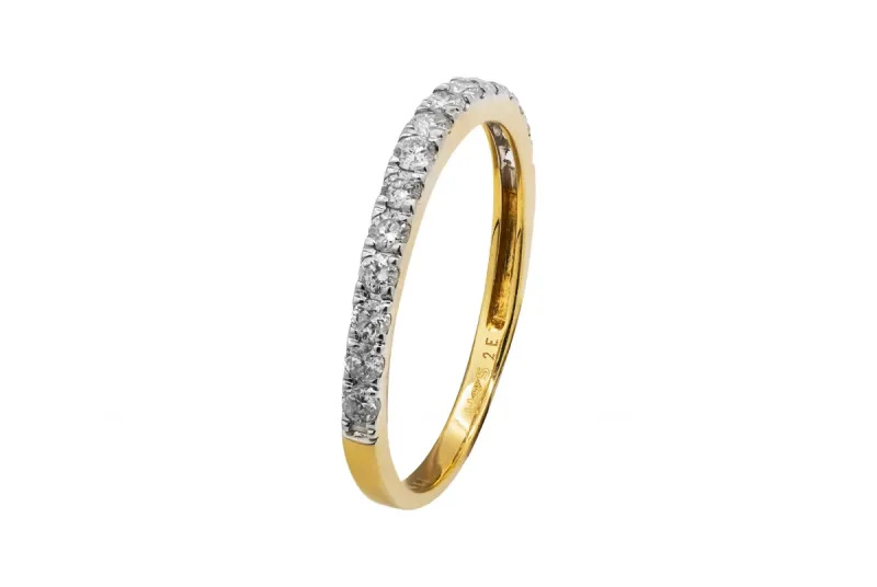14ct Yellow Gold Micro Pave Diamond Eternity Ring 0.35ct
