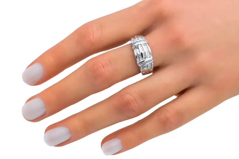 14ct White Gold Diamond Baguette Channel Set Ring 0.50ct 4.8g