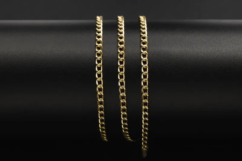 9ct Yellow Gold Curb Chain 18" 8.7g