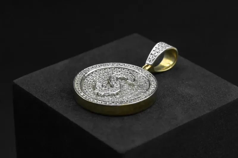 9ct Yellow Gold Diamond $ Pendant