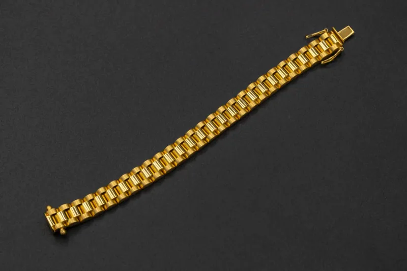 9ct Yellow Gold Presidential Baby Bracelet 19.4g