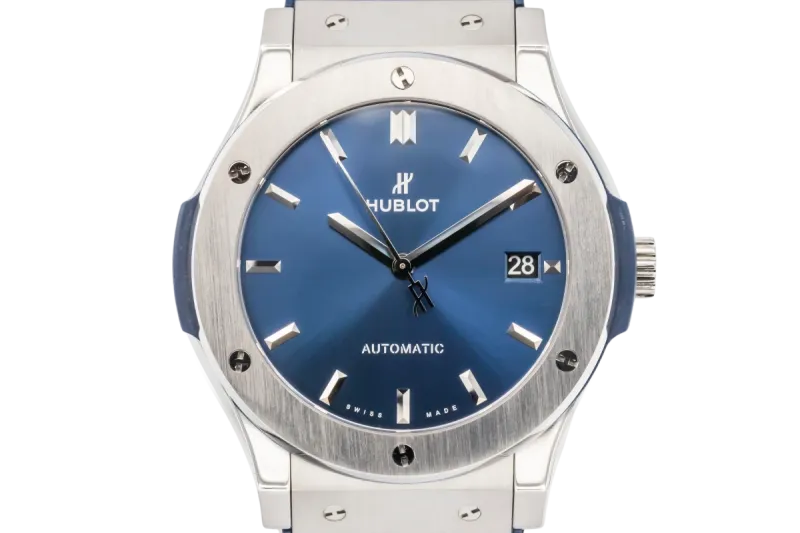 Hublot Classic Fusion 45mm Blue Rubber Bracelet 511.NX.7170.LR 2017