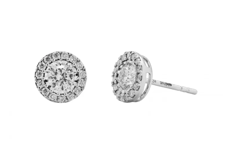 9ct White Gold Diamond Stud Earrings  0.75ct