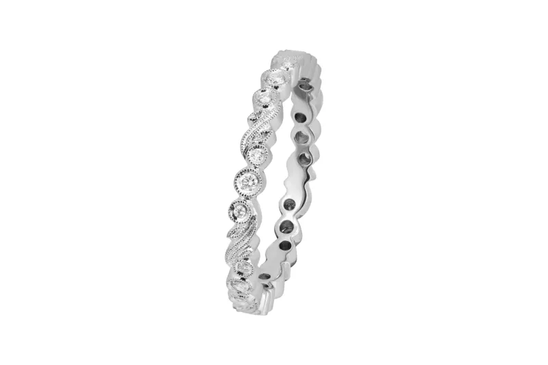 18ct White Gold Round Brilliant Diamond Full Eternity Ring 0.40ct