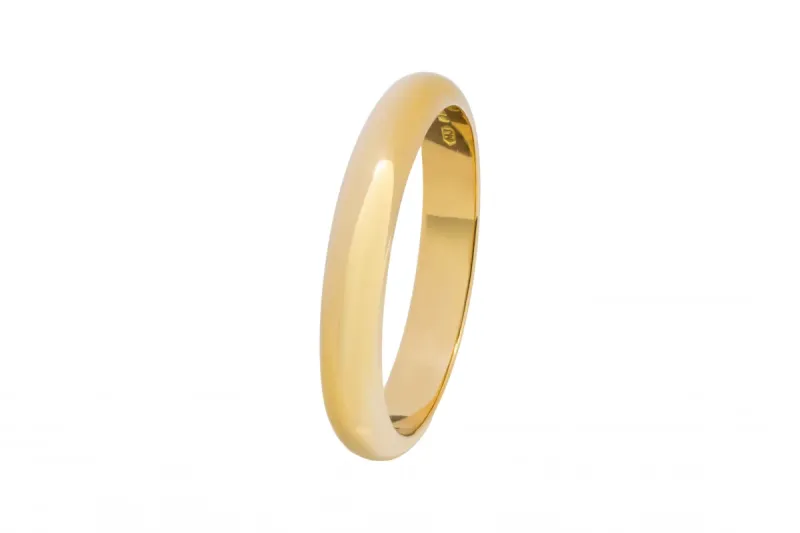 18ct Yellow Gold D Shape Wedding Band 5.5g