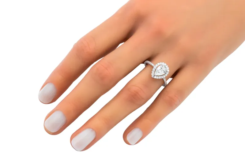 18ct White Gold Round Brilliant Diamond Engagement Ring 0.95ct GIA Certified