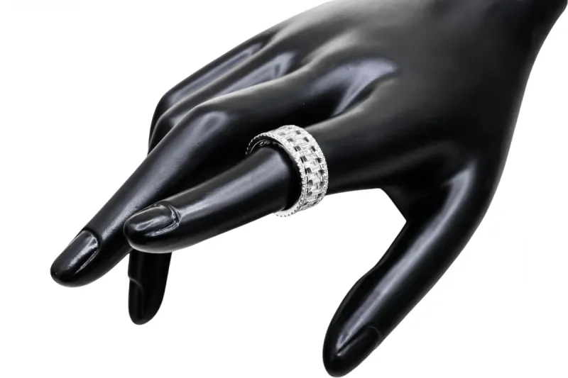 18ct White Gold Baguette & Brilliant Diamond Eternity Ring 2.16ct