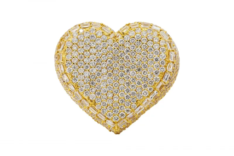 18ct Yellow gold Diamond Heart Ring 4.19ct VS