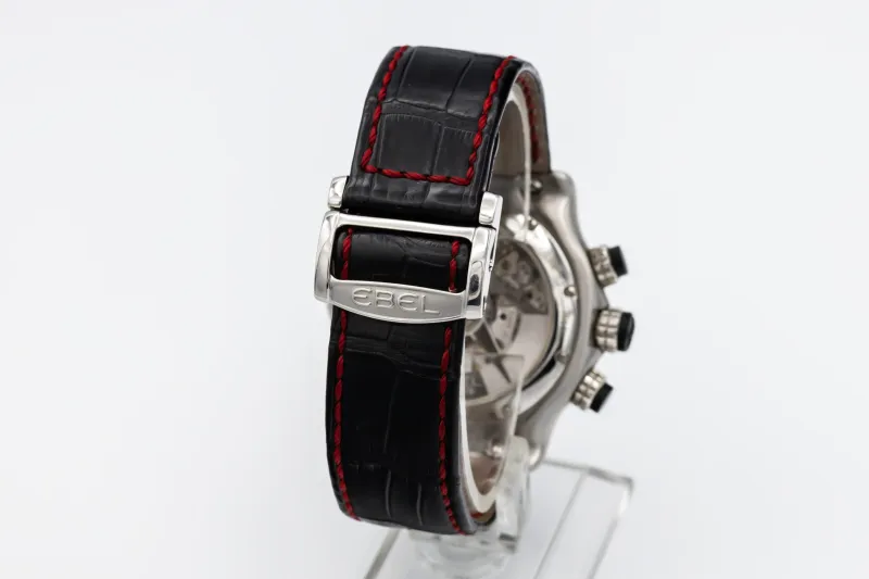 Ebel 1911 BTR Chronograph 45mm Black Leather E9137L73 Circa 2000s