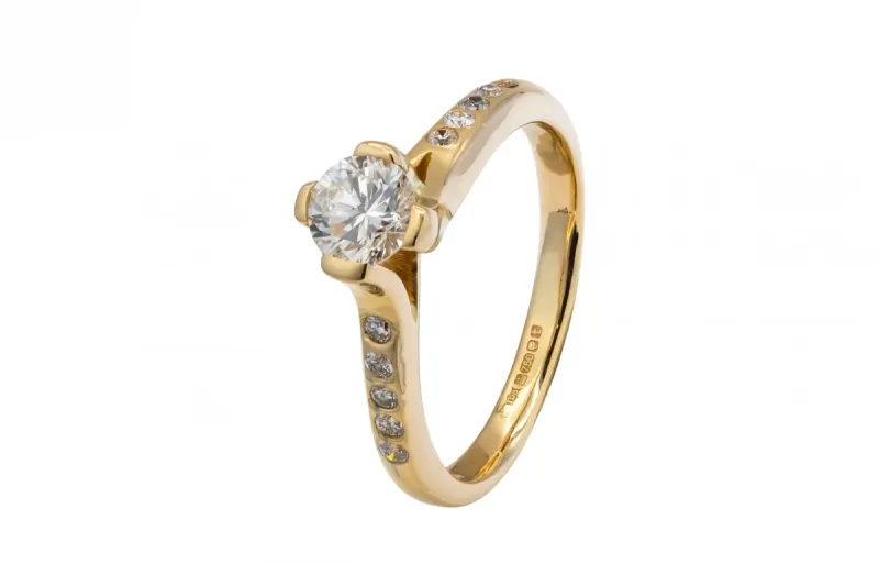18ct Yellow Gold Diamond Engagement Ring 0.70ct