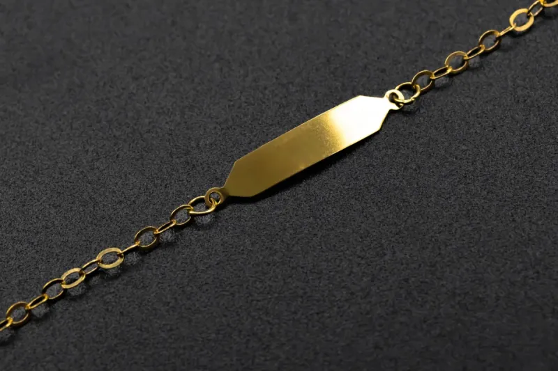 18ct Yellow Gold ID Children's Bracelet 1.2g