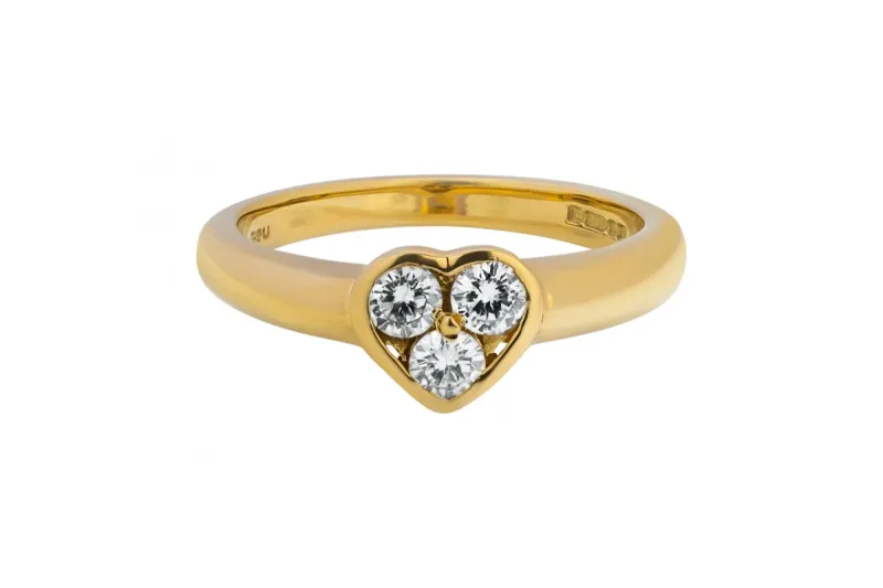 18ct Yellow Gold Heart Diamond Ring 0.27ct