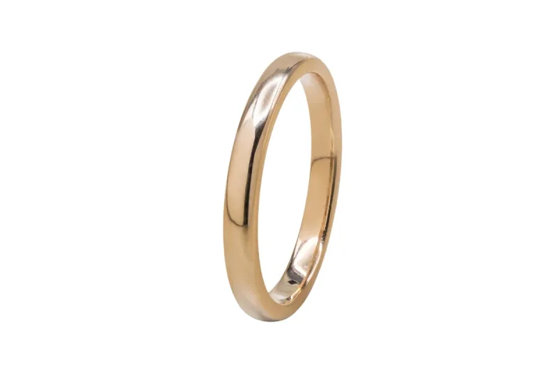 9ct Rose Gold D-Shape Wedding Band 2.45mm