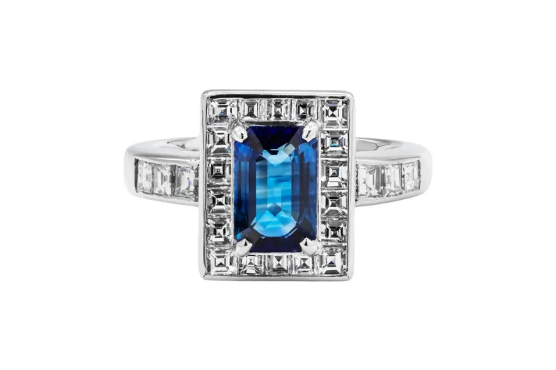 Platinum Diamond & Sapphire ring  1.44ct Sapphire & 1.07ct Diamond