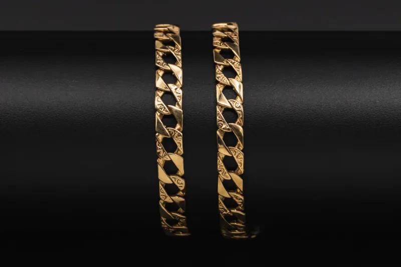 9ct Yellow Gold Diamond-Cut Curb Chain Necklace 16.2g