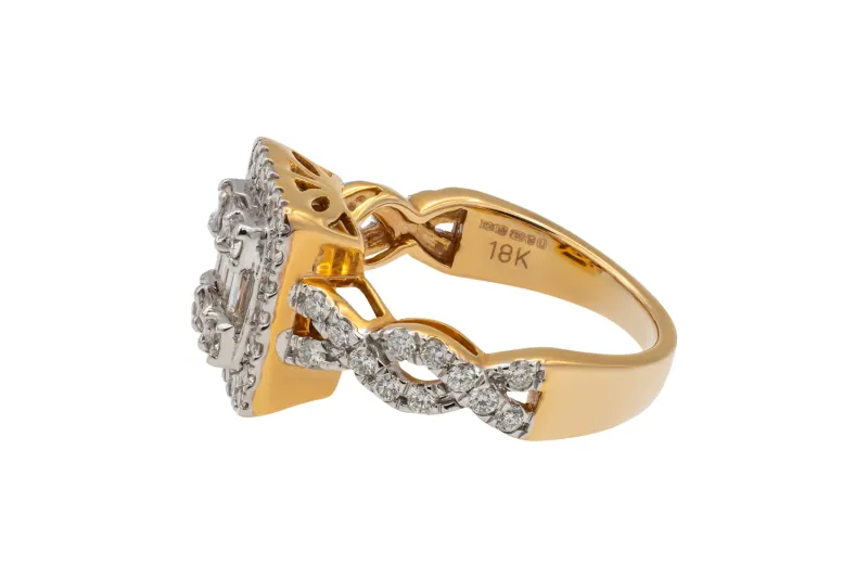 18ct Rose Gold Invisible Set Diamond Ring 1.08ct