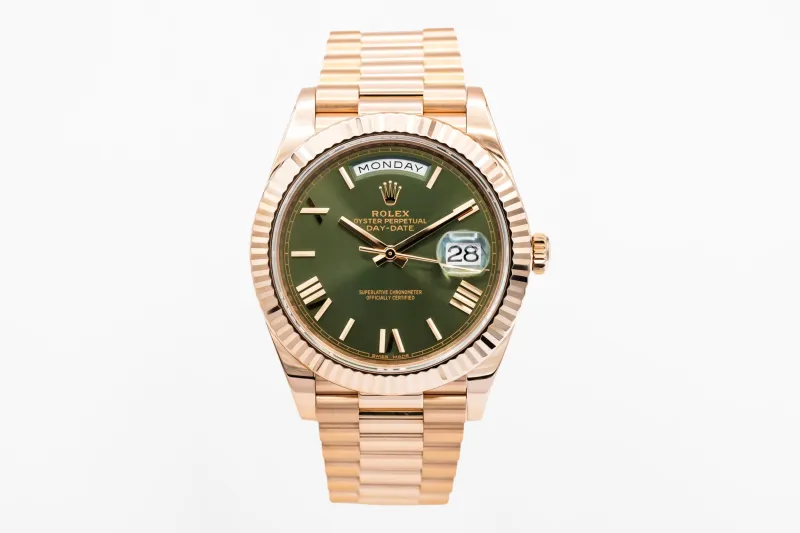 Rolex Day-Date 40mm 'Olive' 18ct Rose Gold Presidential 228235 2018
