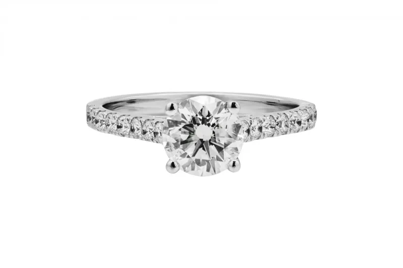 Platinum Brilliant Cut Diamond Engagement Ring 1.40ct F VS2
