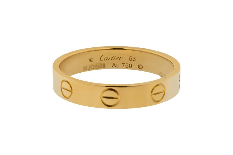 Cartier LOVE Ring 18ct Yellow Gold 3.6mm Size 53