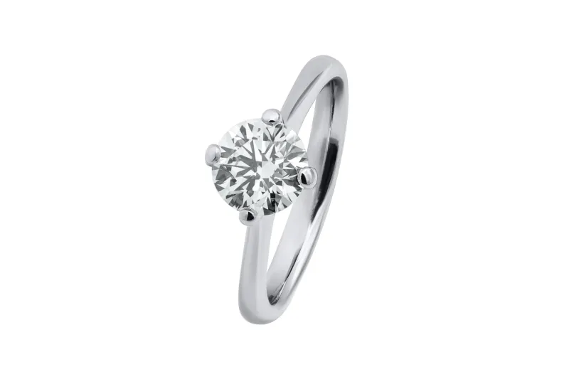 Platinum Brilliant Cut Diamond Solitaire Engagement Ring 0.72ct GIA Certified