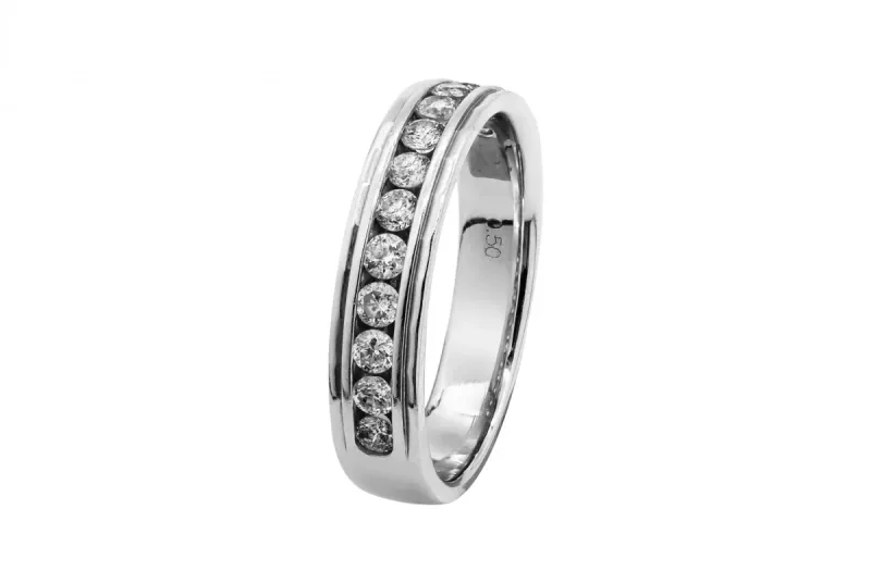 18ct White Gold Channel Set Diamond Eternity Wedding Band 0.50ct