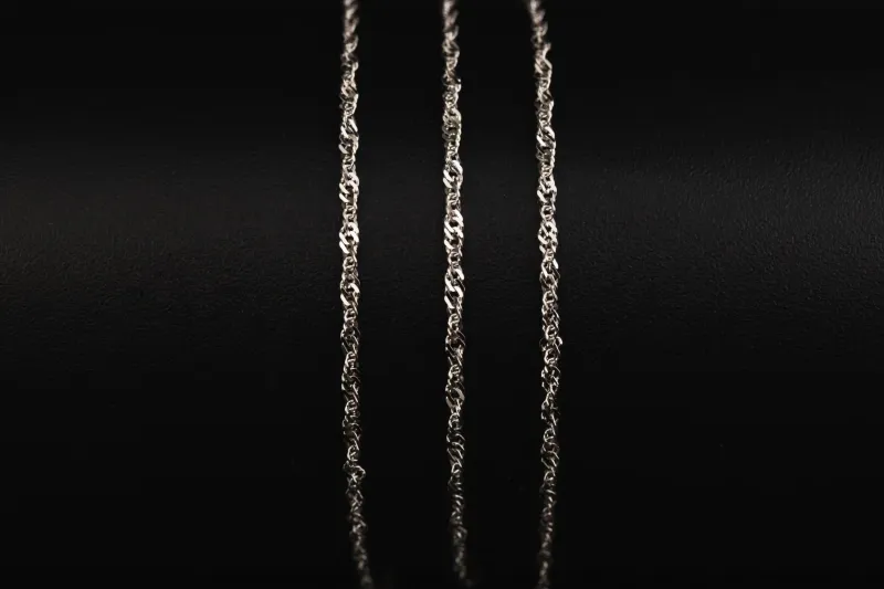 9ct White Gold Spiga Chain 18" 2.2g