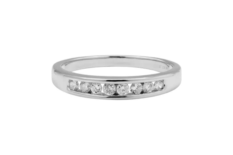 9ct White Gold Diamond Eternity Wedding Band 0.25ct