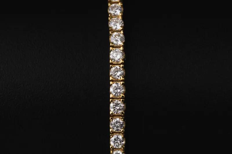 Lab Grown Brilliant Cut Diamond Gold Plated Sterling Silver Tennis Bracelet 4.41ct