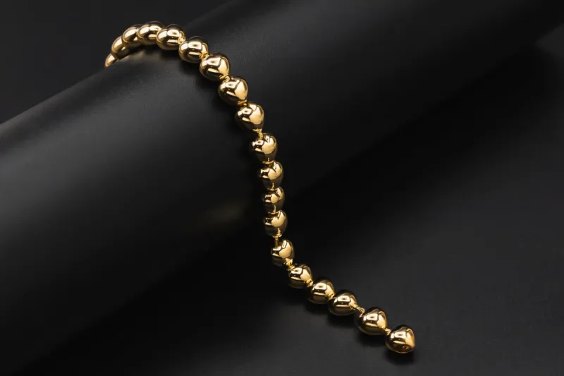 18ct Yellow Gold Heart Bracelet 16.2g
