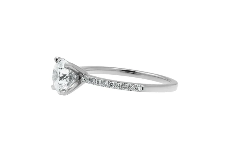 18ct White Gold Lab Diamond Brilliant Round Engagement Ring 1.30ct GIA Certified