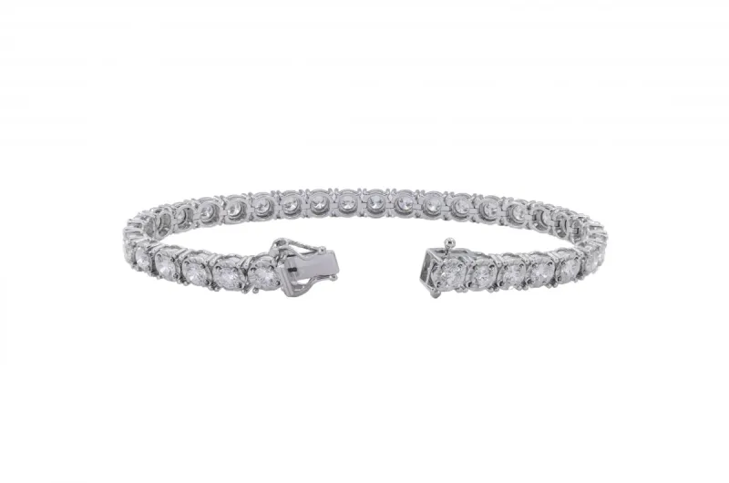 18ct White Gold Round Brilliant Diamond Tennis Bracelet 1.93ct
