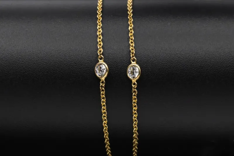 9ct Yellow Gold Cubic Zirconia Fine Chain 3.9g