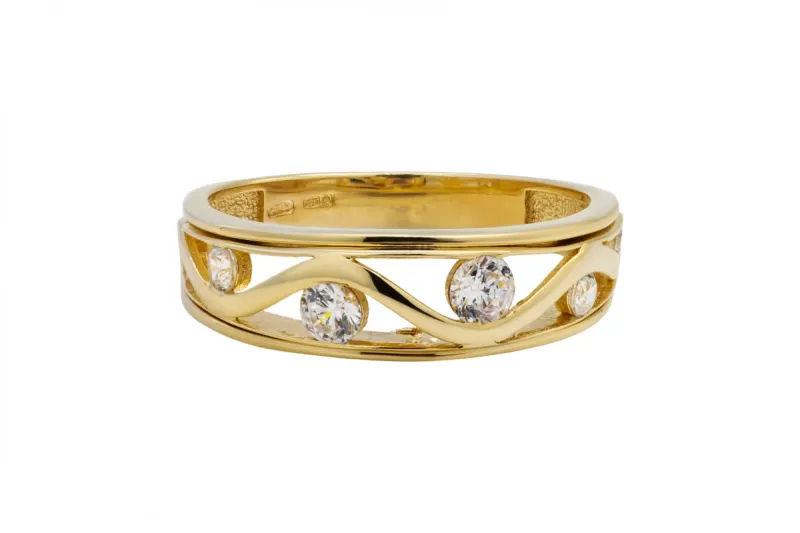 9ct Yellow Cubic Zirconia Ring 2.9g