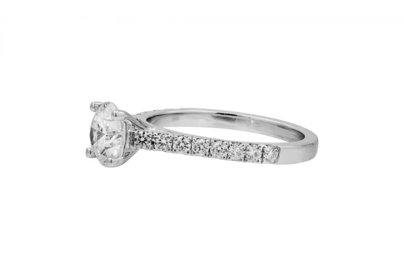 Platinum Brilliant Cut Diamond Engagement Ring 1.40ct F VS2