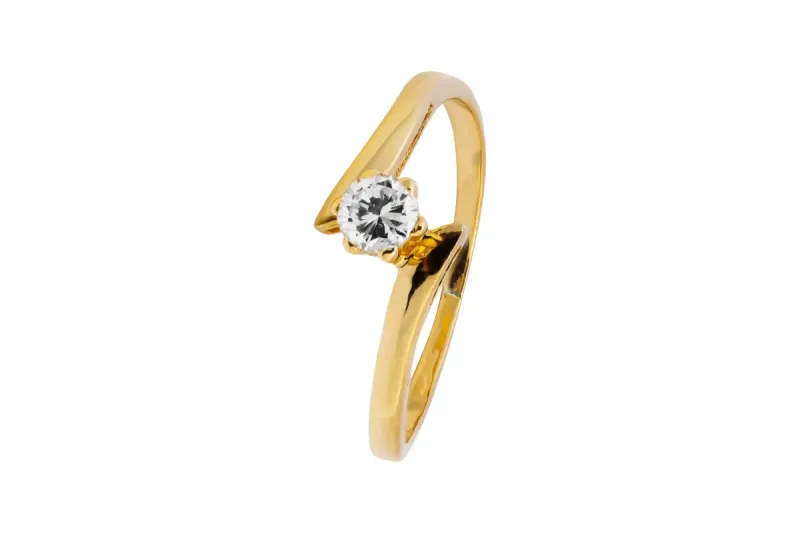 14ct Yellow Gold Solitaire Engagement Ring 0.15ct