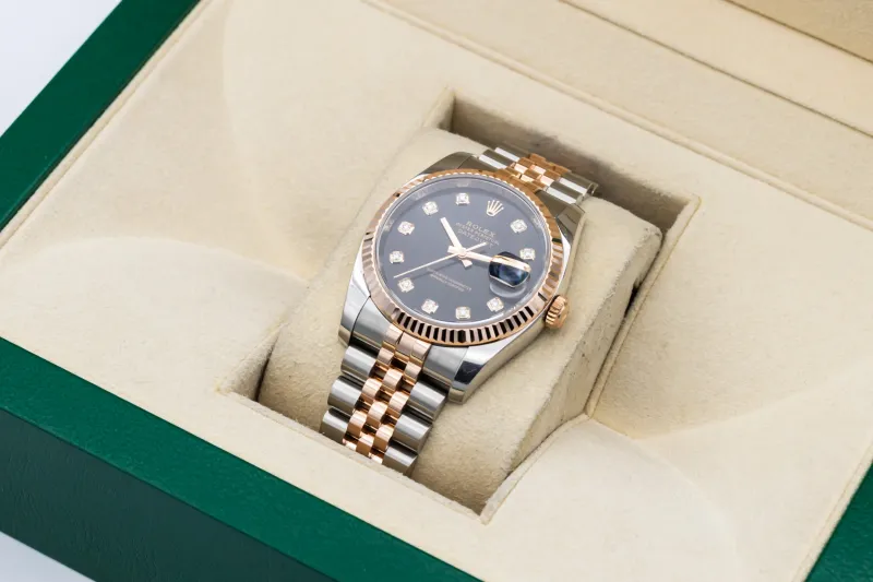 Rolex DateJust 36mm Stainless Steel 18ct Rose Gold Jubilee 116231 2016